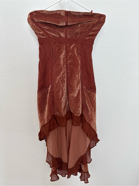 Anthropologie Dresses & Skirts - Anthropologie Strapless High-Low Dress in Rust